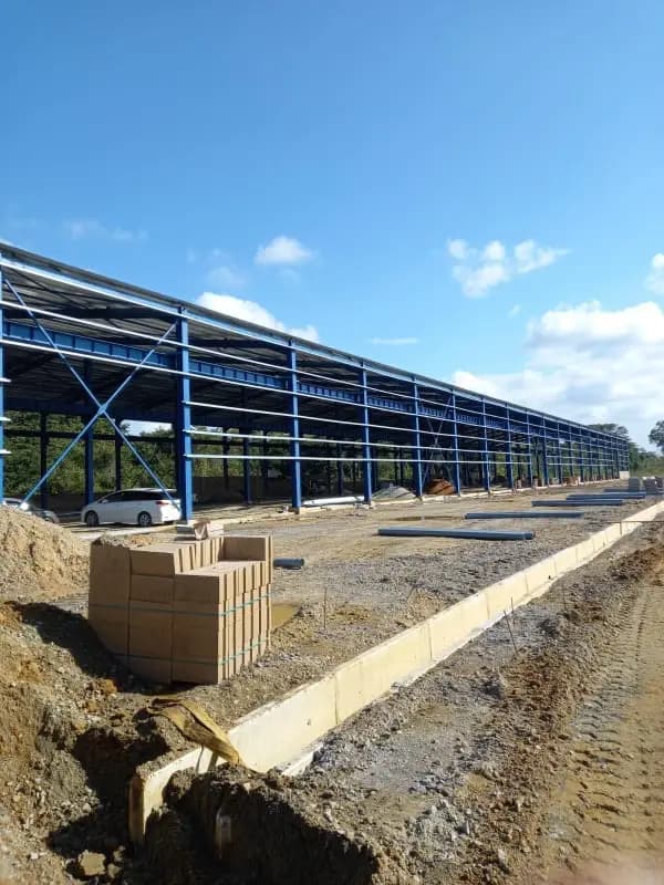 Steel frame under construction